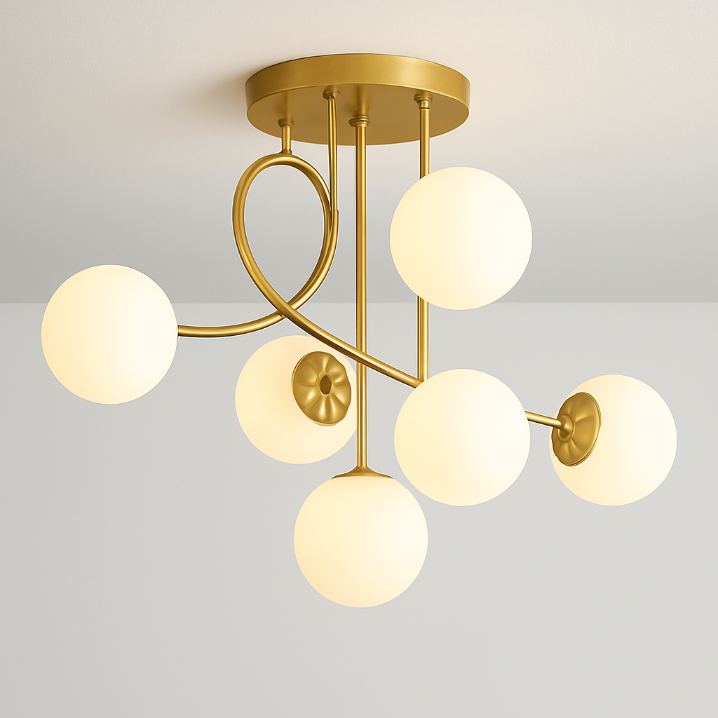 Plafonnier led moderne pour intérieur éclairage design élégant Lucien Voûte en Verre - Une Présence de Verre Élégante