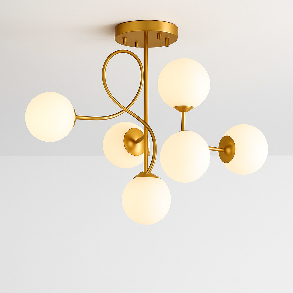 Plafonnier led moderne pour intérieur éclairage design élégant Lucien Voûte en Verre - Une Présence de Verre Élégante
