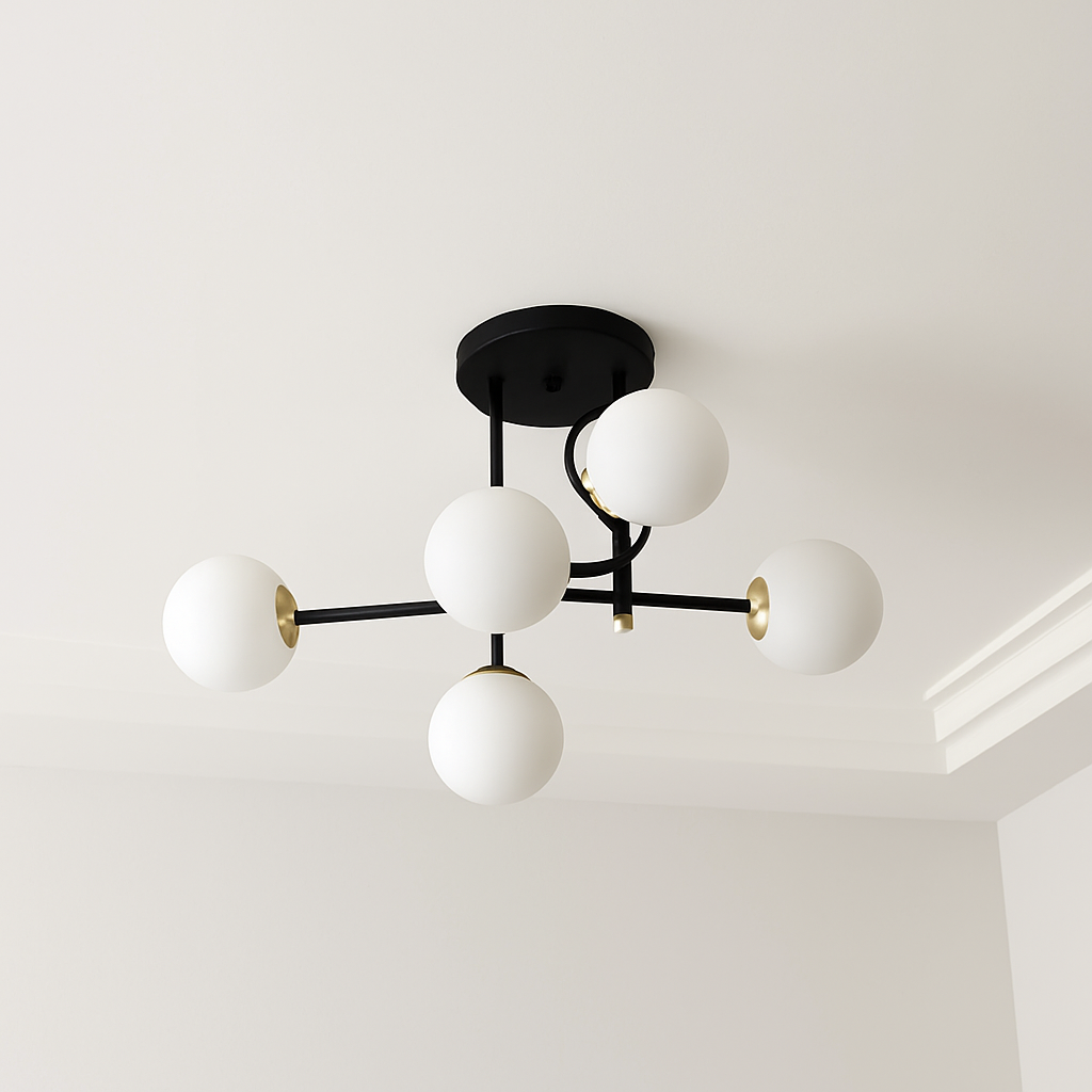 Plafonnier led moderne pour intérieur éclairage design élégant Lucien Voûte en Verre - Une Présence de Verre Élégante