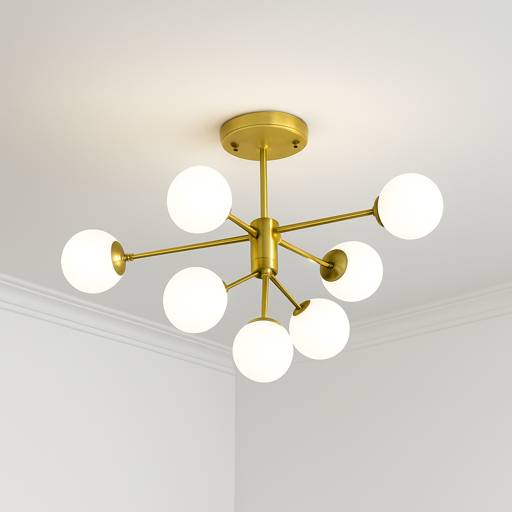 Plafonnier led moderne pour intérieur éclairage design élégant Lucien Voûte en Verre - Une Présence de Verre Élégante