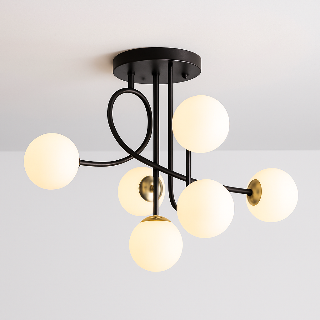 Plafonnier led moderne pour intérieur éclairage design élégant Lucien Voûte en Verre - Une Présence de Verre Élégante