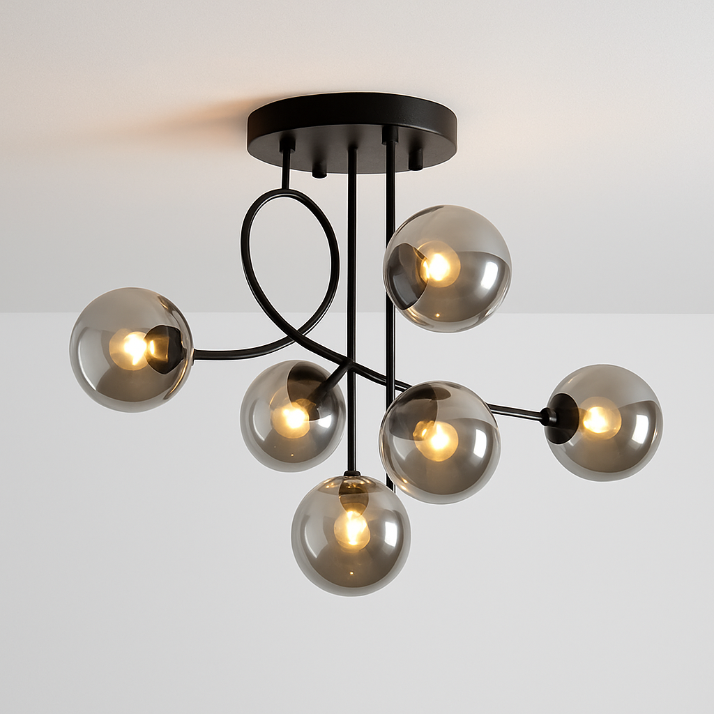 Plafonnier led moderne pour intérieur éclairage design élégant Lucien Voûte en Verre - Une Présence de Verre Élégante