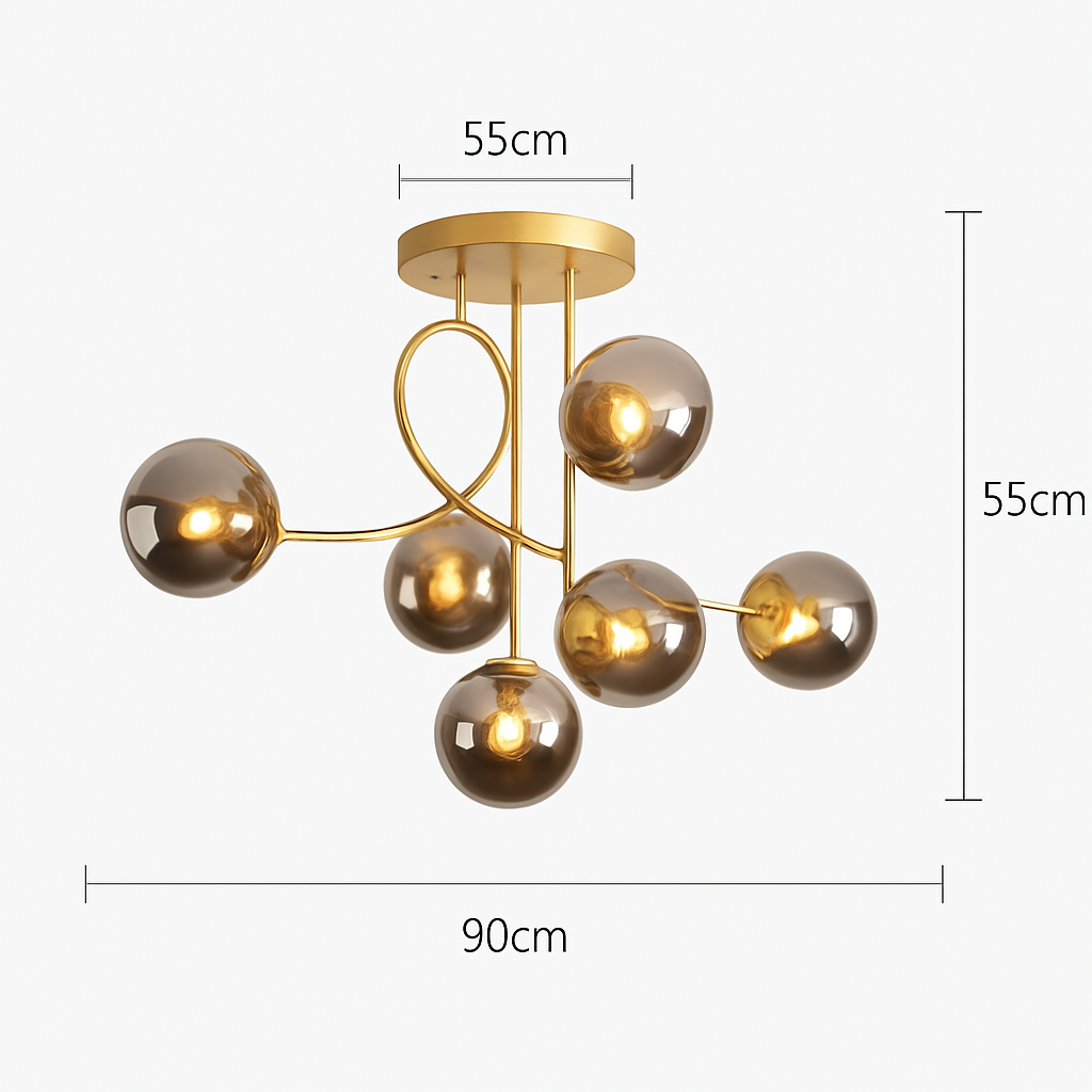 Plafonnier led moderne pour intérieur éclairage design élégant Lucien Voûte en Verre - Une Présence de Verre Élégante