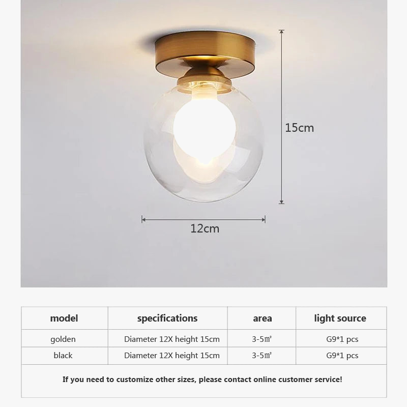 Plafonnier — LED moderne simple boule de verre nordique