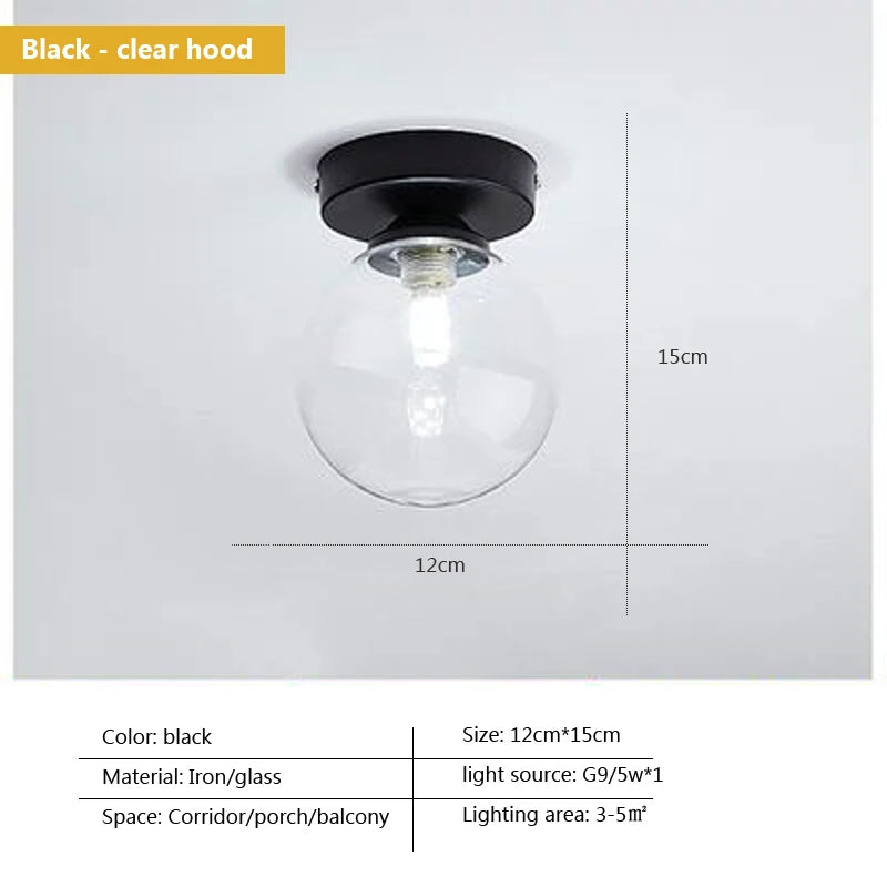 Plafonnier — LED moderne simple boule de verre nordique