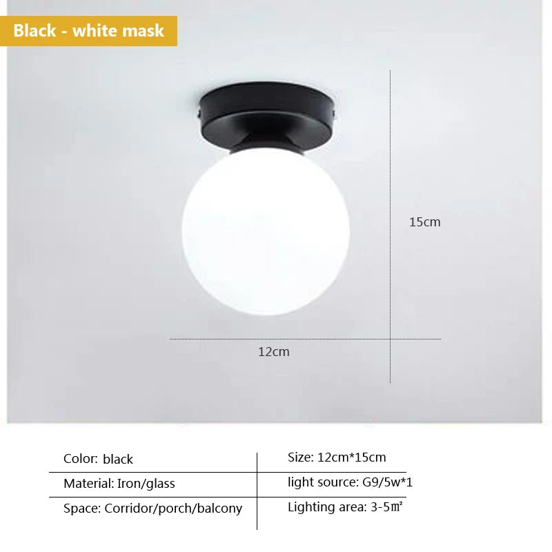 Plafonnier — LED moderne simple boule de verre nordique