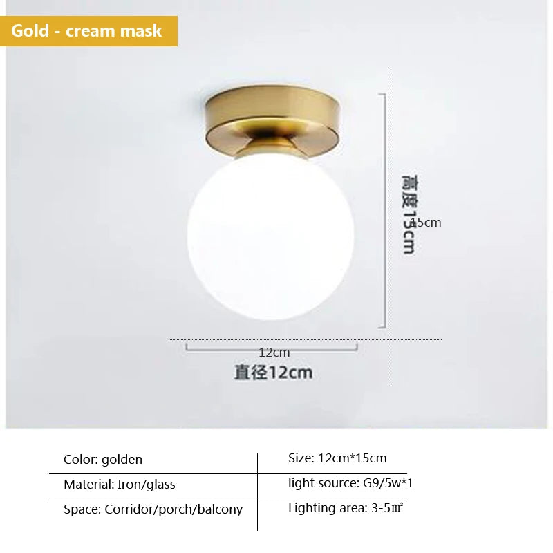 Plafonnier — LED moderne simple boule de verre nordique