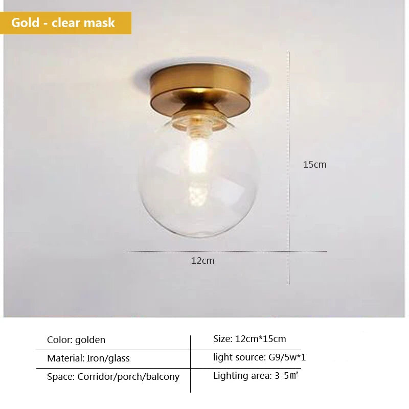 Plafonnier — LED moderne simple boule de verre nordique