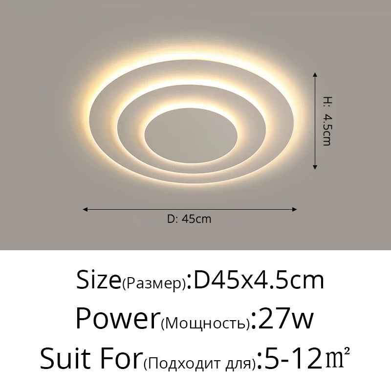 Plafonnier led multicouche blanc minimaliste moderne Ilona Cantate - Esprit Épuré & Harmonie Intérieure
