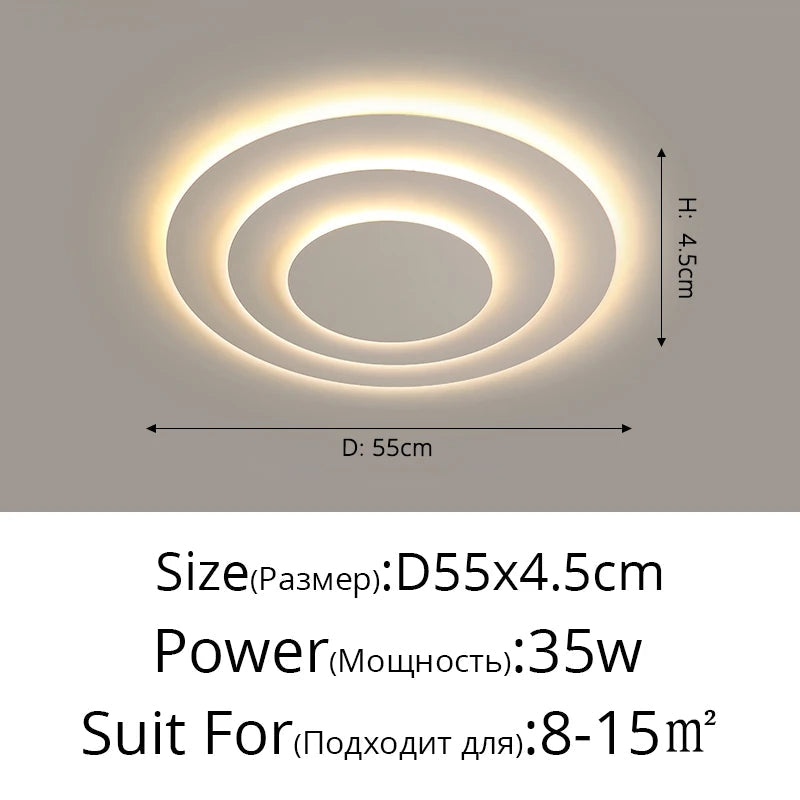 Plafonnier led multicouche blanc minimaliste moderne Ilona Cantate - Esprit Épuré & Harmonie Intérieure