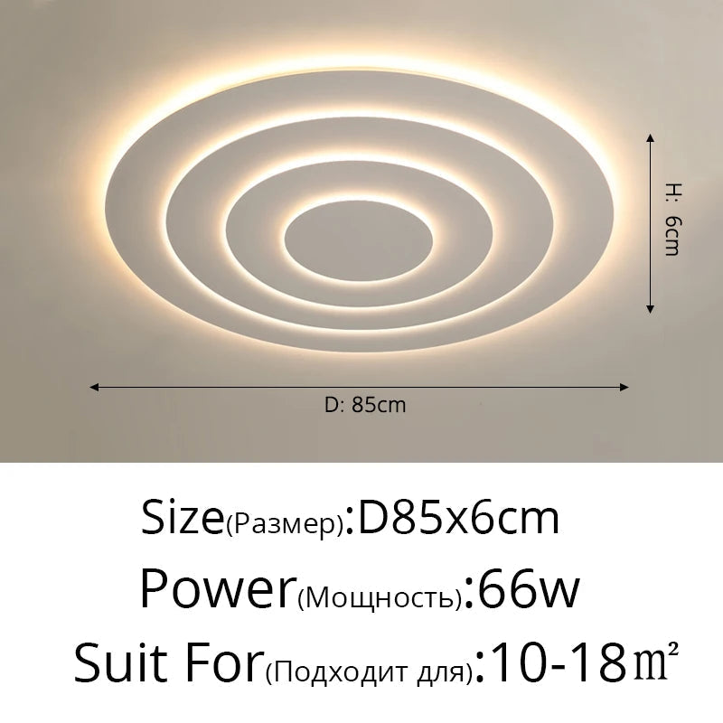 Plafonnier led multicouche blanc minimaliste moderne Ilona Cantate - Esprit Épuré & Harmonie Intérieure