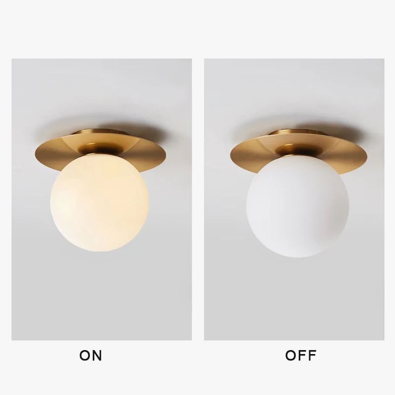 Plafonnier — LED nordique avec boule de verre dépoli pour intérieur