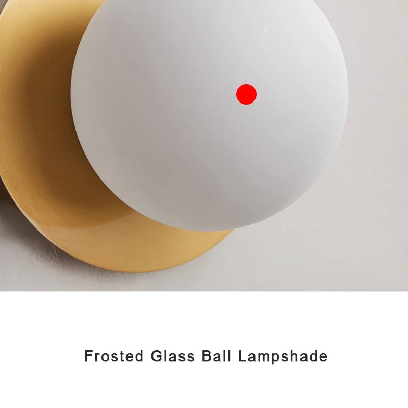 Plafonnier — LED nordique avec boule de verre dépoli pour intérieur