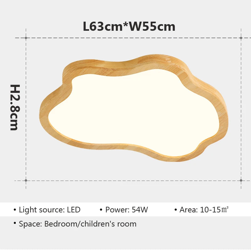 Plafonnier — LED nordique en bois forme nuage éclairage décoratif moderne