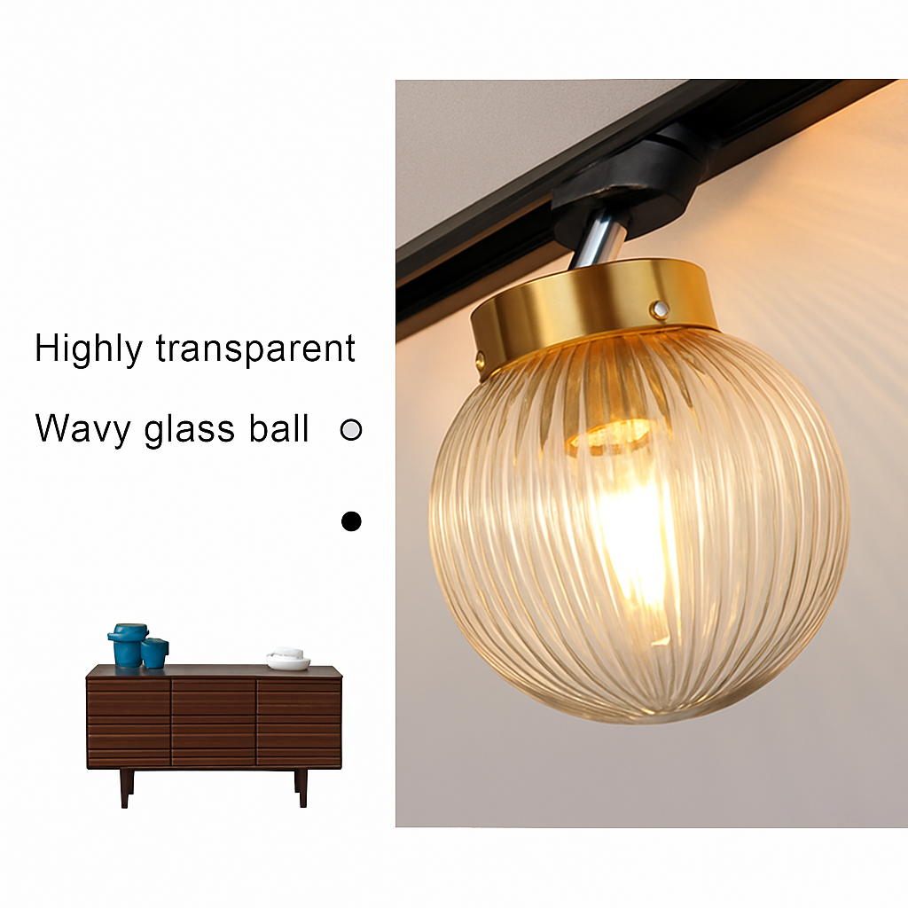 Plafonnier led nordique en verre décoratif d'intérieur réglable Valérian Écho - Le Charme du Verre dans le Décor