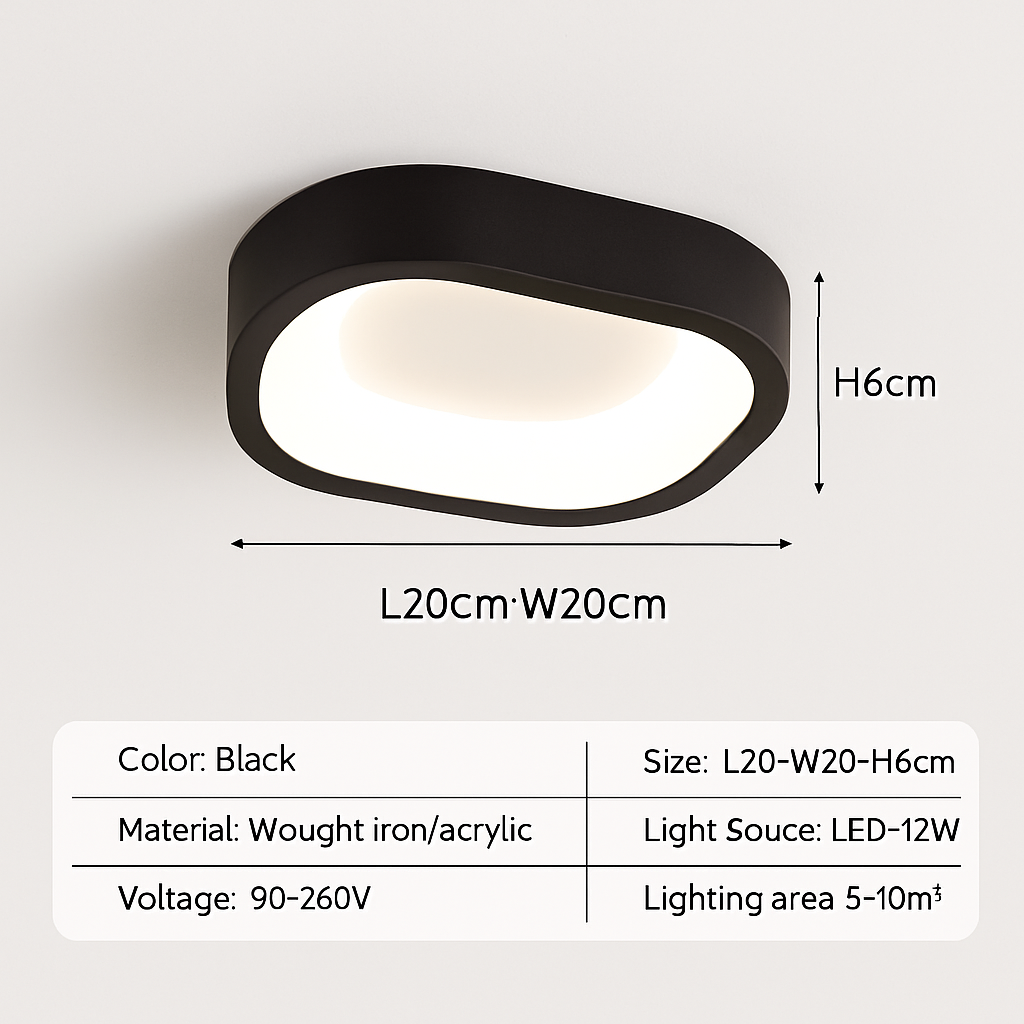 Plafonnier led nordique pour décoration intérieure élégante et moderne Cléa Éveil - Une Présence Sobre et Élégante