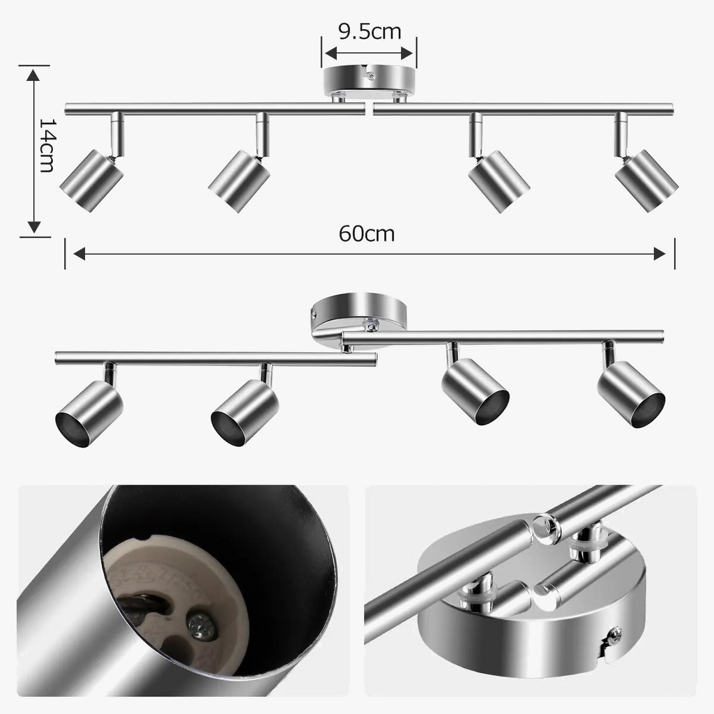 Plafonnier LED réglable multi-angle Léontine Élan en Aluminium - Simplicité & Caractère au Quotidien