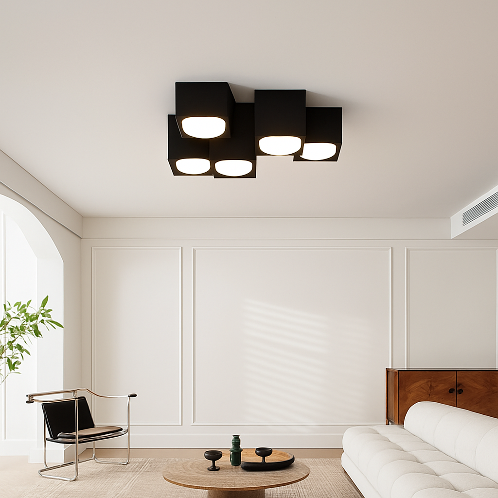 Plafonnier led rectangle protection des yeux spot magique Delphine Lueur en Résine - Une Note Singulière dans le Décor