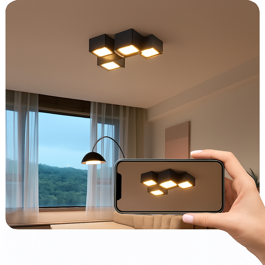 Plafonnier led rectangle protection des yeux spot magique Delphine Lueur en Résine - Une Note Singulière dans le Décor