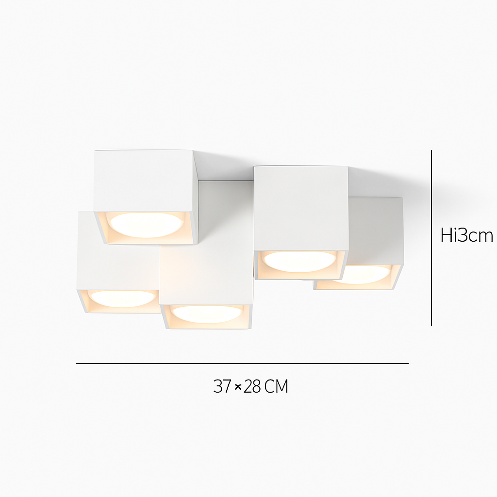 Plafonnier led rectangle protection des yeux spot magique Delphine Lueur en Résine - Une Note Singulière dans le Décor