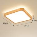 Plafonnier — LED rond carré bois dimmable avec télécommande