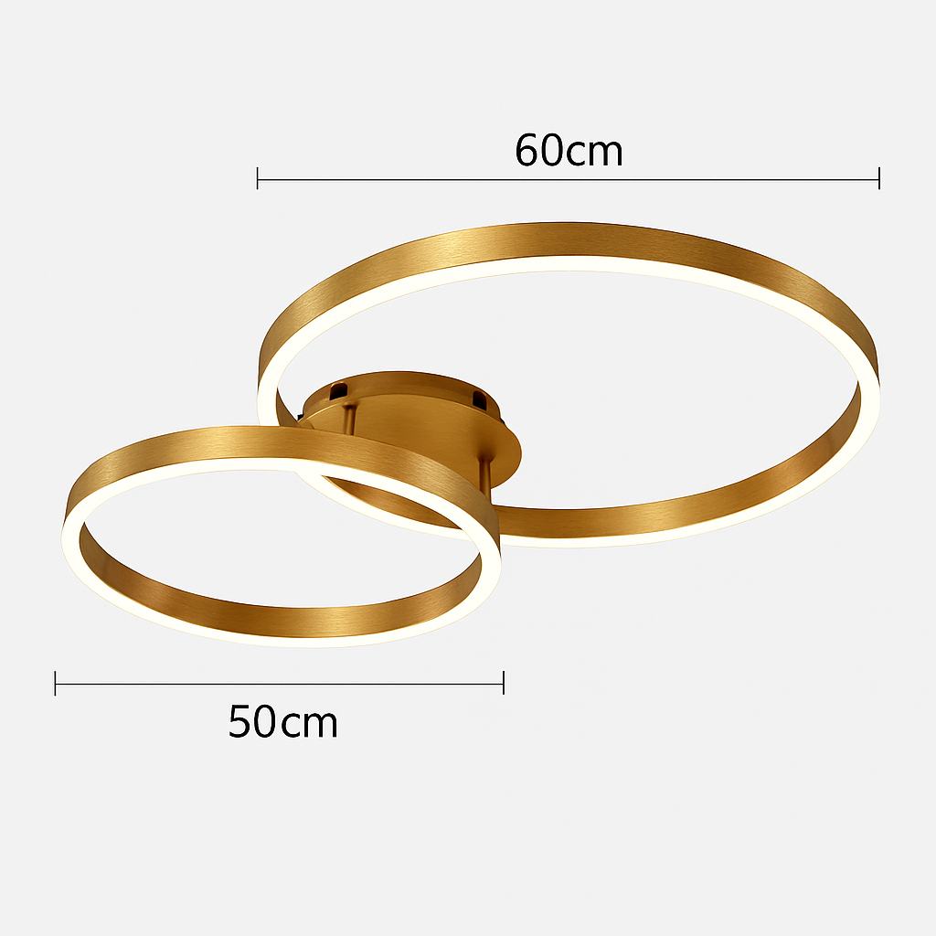 Abat-jour — LED rond doré avec abat-jour acrylique créatif