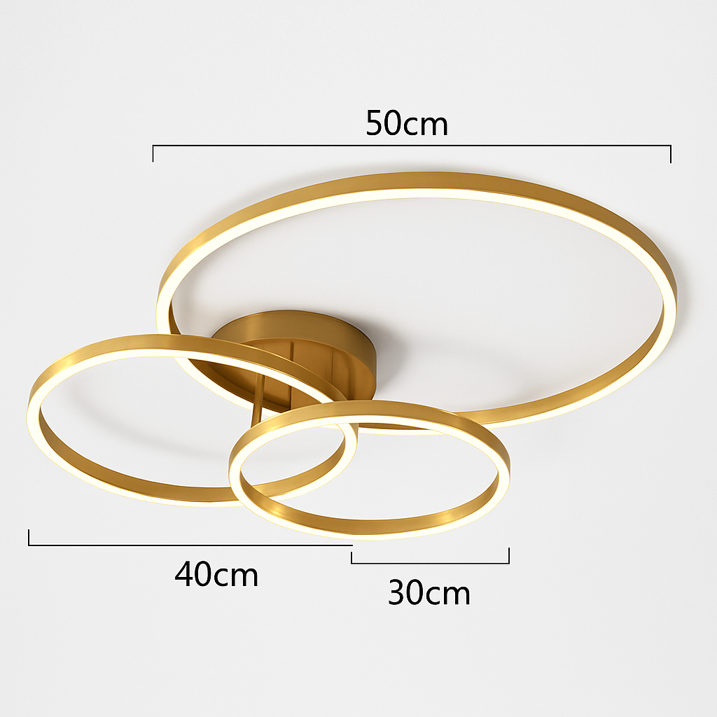 Abat-jour — LED rond doré avec abat-jour acrylique créatif