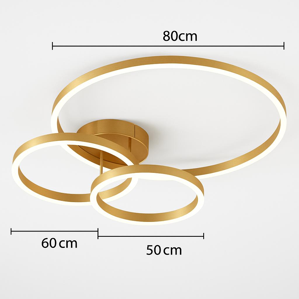 Abat-jour — LED rond doré avec abat-jour acrylique créatif