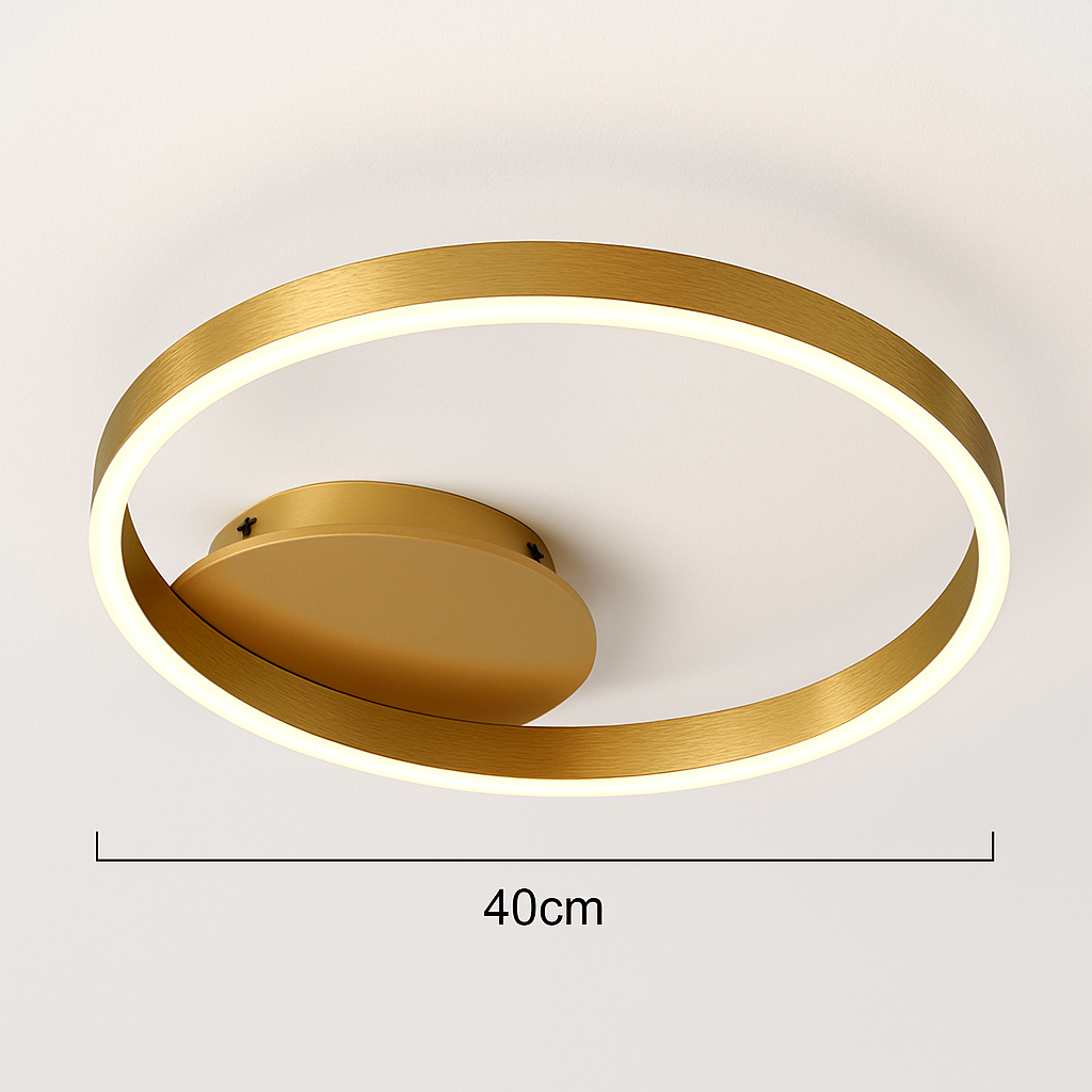 Abat-jour — LED rond doré avec abat-jour acrylique créatif
