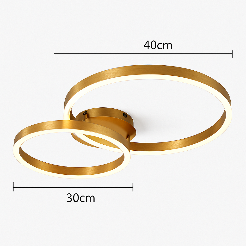Abat-jour — LED rond doré avec abat-jour acrylique créatif