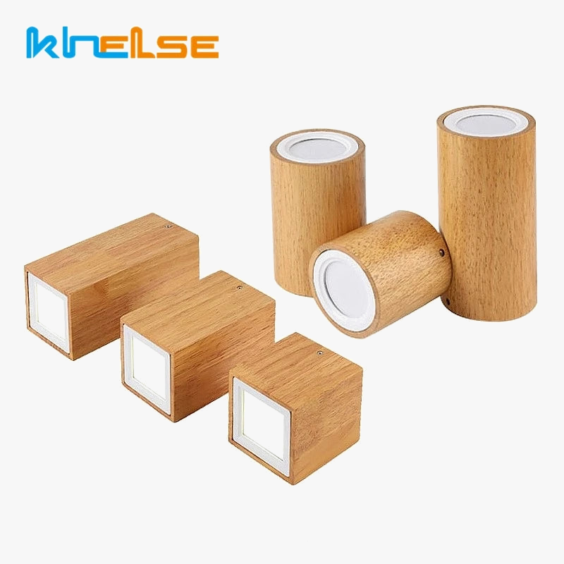 Spot Led rond en bois au design nordique Melchior Échappée - Le Charme du Bois au Quotidien