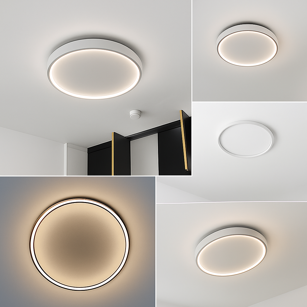 Plafonnier led rond moderne pour éclairage intérieur décoration maison Madeleine Murmure - Courbes Douces & Décor Équilibré