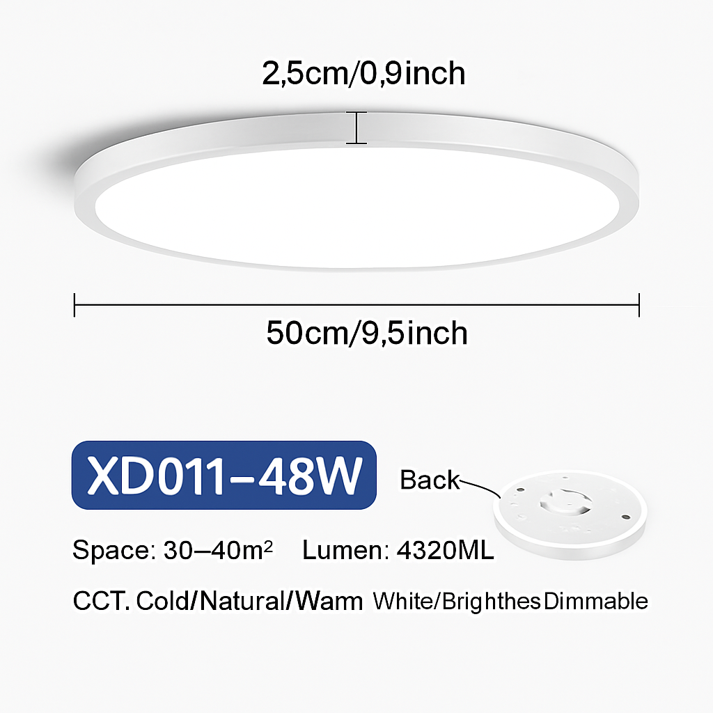 Plafonnier led rond moderne pour éclairage varié Émile Impromptu - Courbes Douces & Décor Équilibré