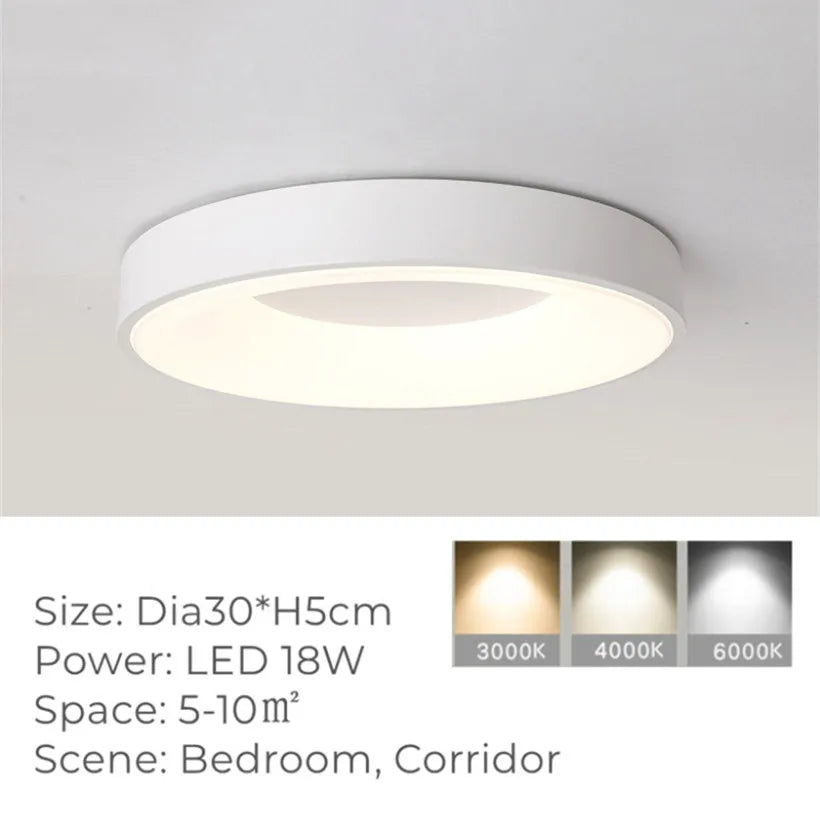 Plafonnier — LED rond Ultra-fin en Grain de bois