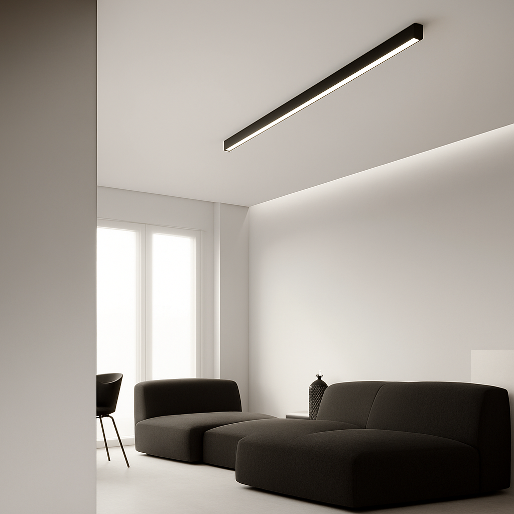 Plafonnier led suspendu design minimaliste Zéphyr Courbe - Lignes Épurées & Atmosphère Sereine