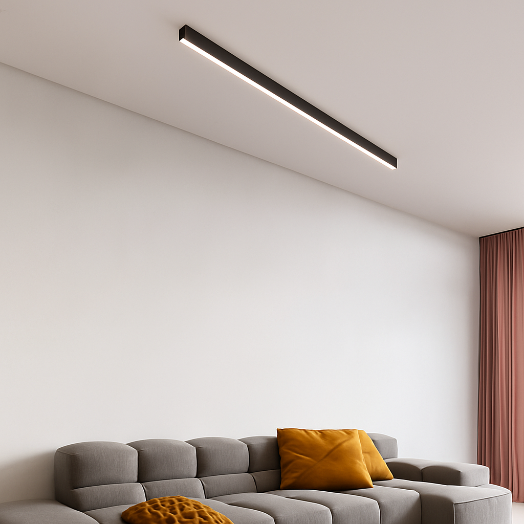 Plafonnier led suspendu design minimaliste Zéphyr Courbe - Lignes Épurées & Atmosphère Sereine
