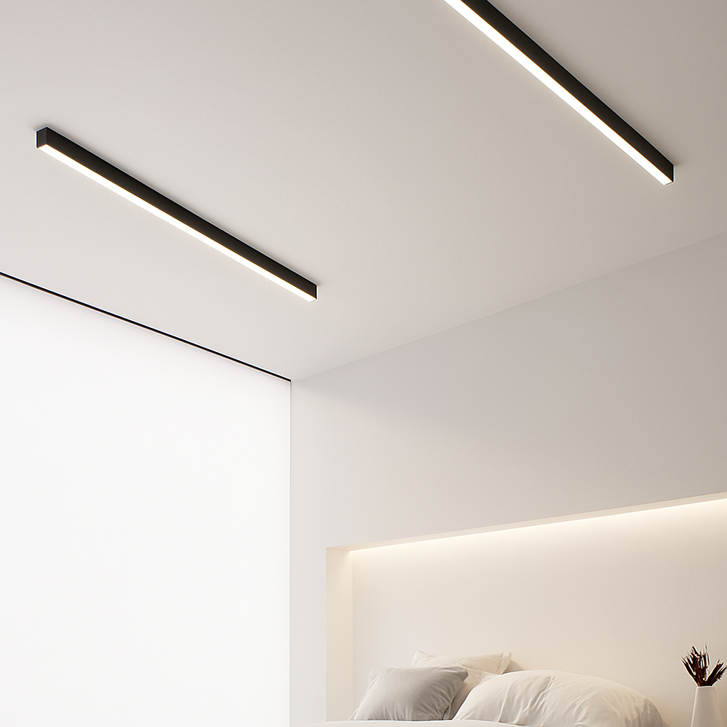 Plafonnier led suspendu design minimaliste Zéphyr Courbe - Lignes Épurées & Atmosphère Sereine