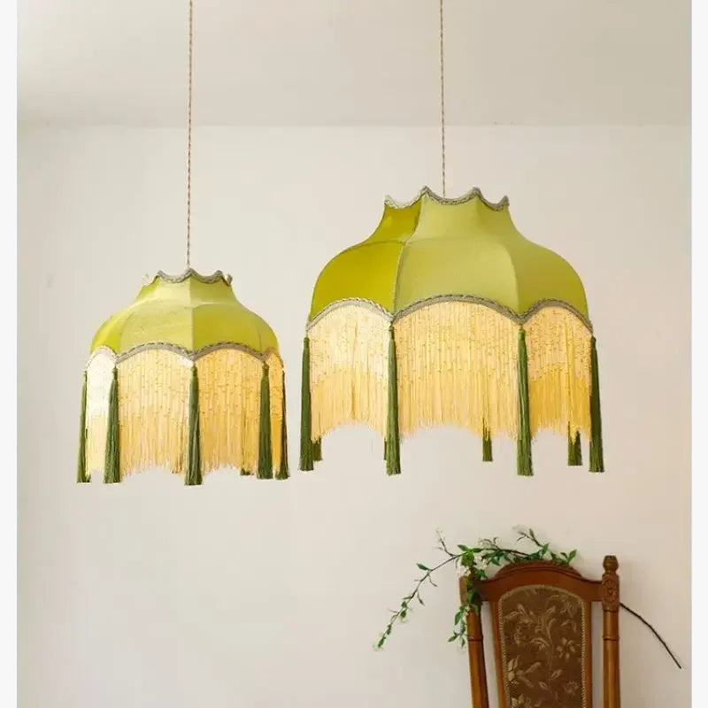 Plafonnier led suspendu rétro avec pampilles pour intérieur élégant Lionel Voile - Esprit Rétro & Atmosphère Accueillante