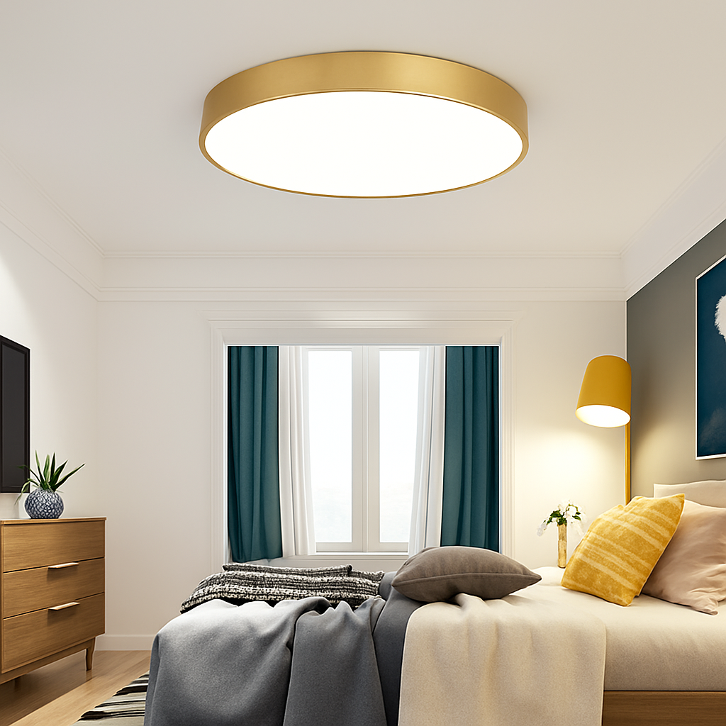 Plafonnier led ultra fin design pour un éclairage moderne Faustin Estampe - Une Note Actuelle dans le Décor