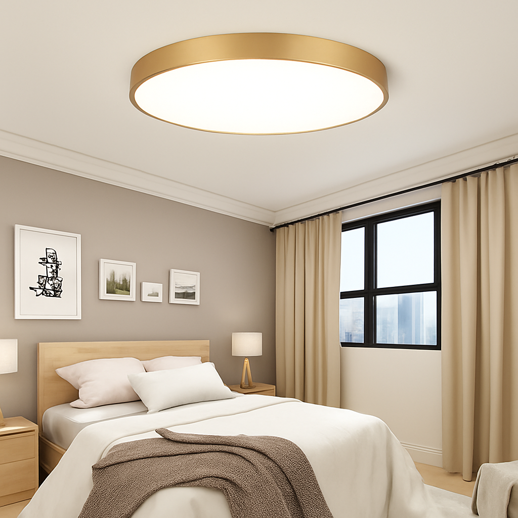Plafonnier led ultra fin design pour un éclairage moderne Faustin Estampe - Une Note Actuelle dans le Décor