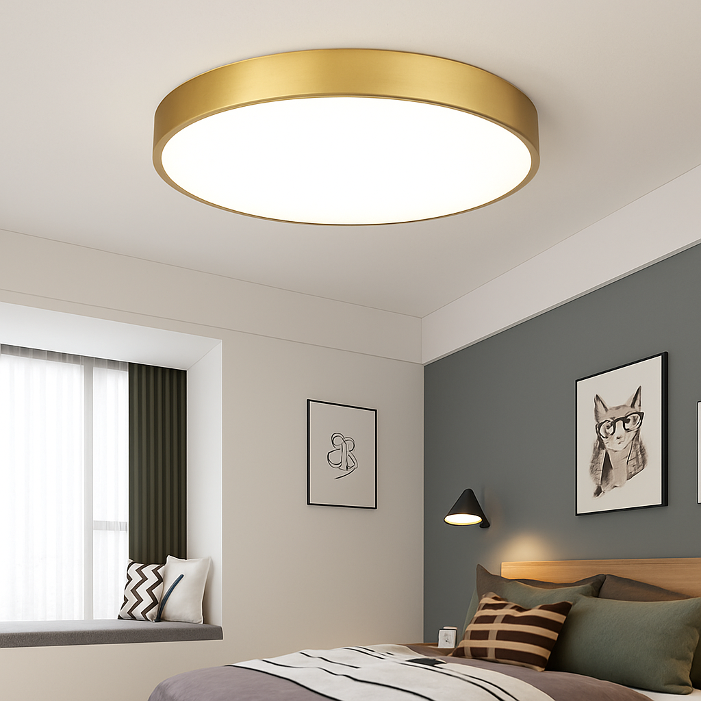 Plafonnier led ultra fin design pour un éclairage moderne Faustin Estampe - Une Note Actuelle dans le Décor