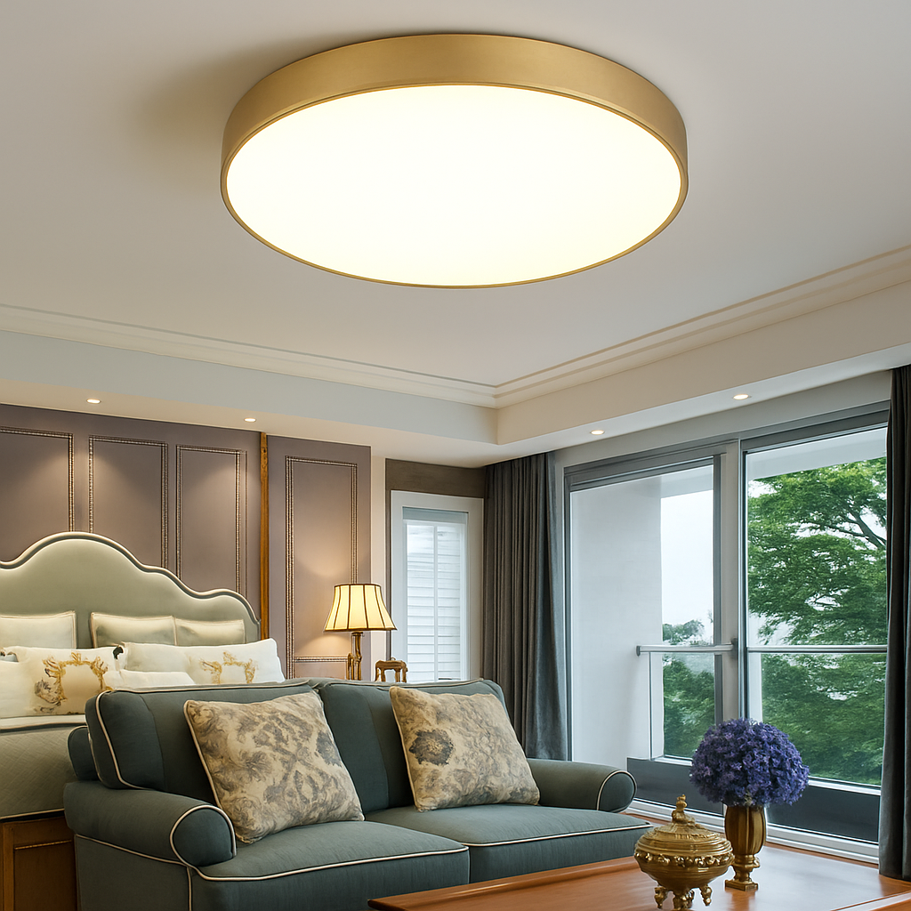 Plafonnier led ultra fin design pour un éclairage moderne Faustin Estampe - Une Note Actuelle dans le Décor