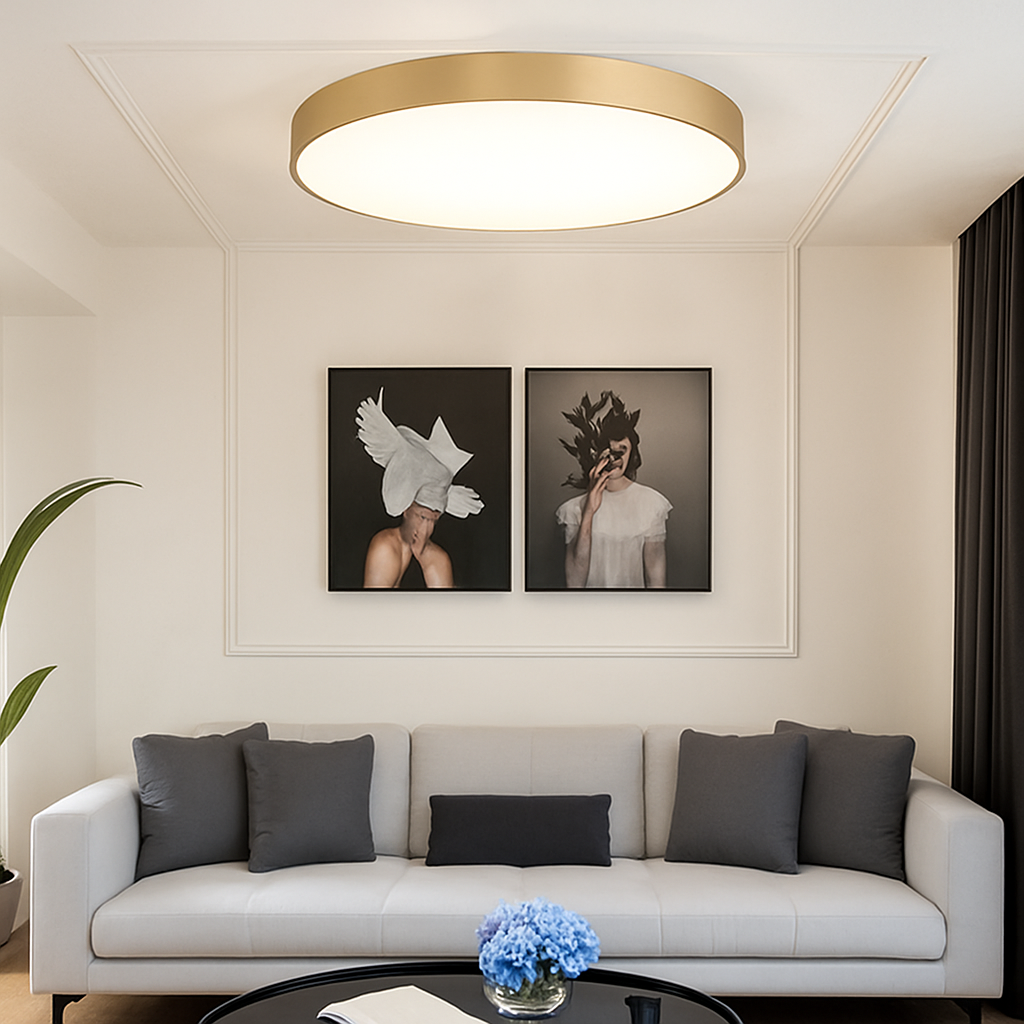 Plafonnier led ultra fin design pour un éclairage moderne Faustin Estampe - Une Note Actuelle dans le Décor