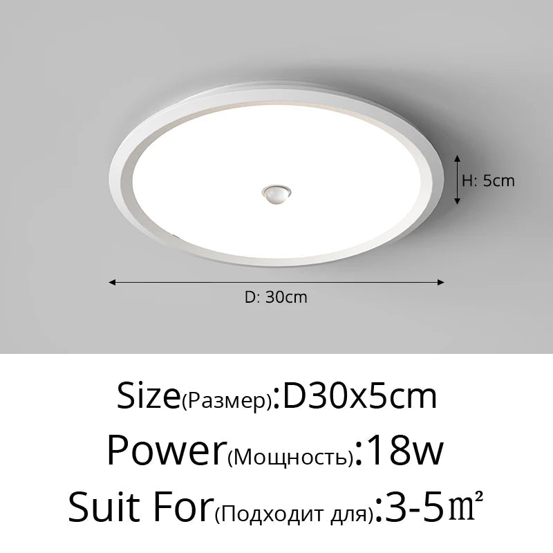 Plafonnier led ultra-mince avec capteur de corps humain Melchior Versant en Aluminium - Lignes Dessinées & Décor Raffiné