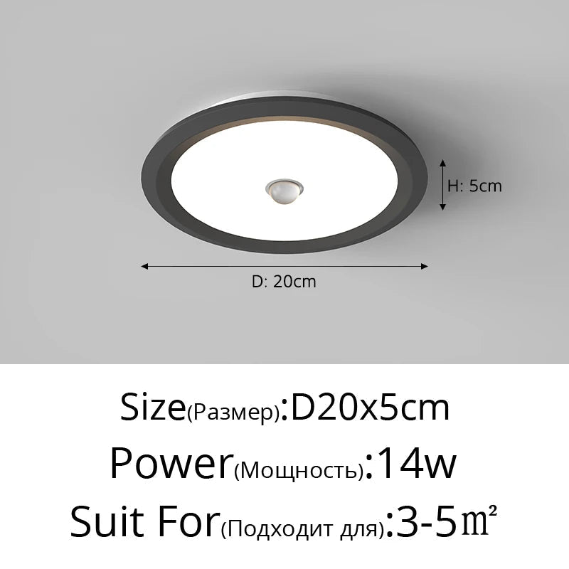 Plafonnier led ultra-mince avec capteur de corps humain Melchior Versant en Aluminium - Lignes Dessinées & Décor Raffiné