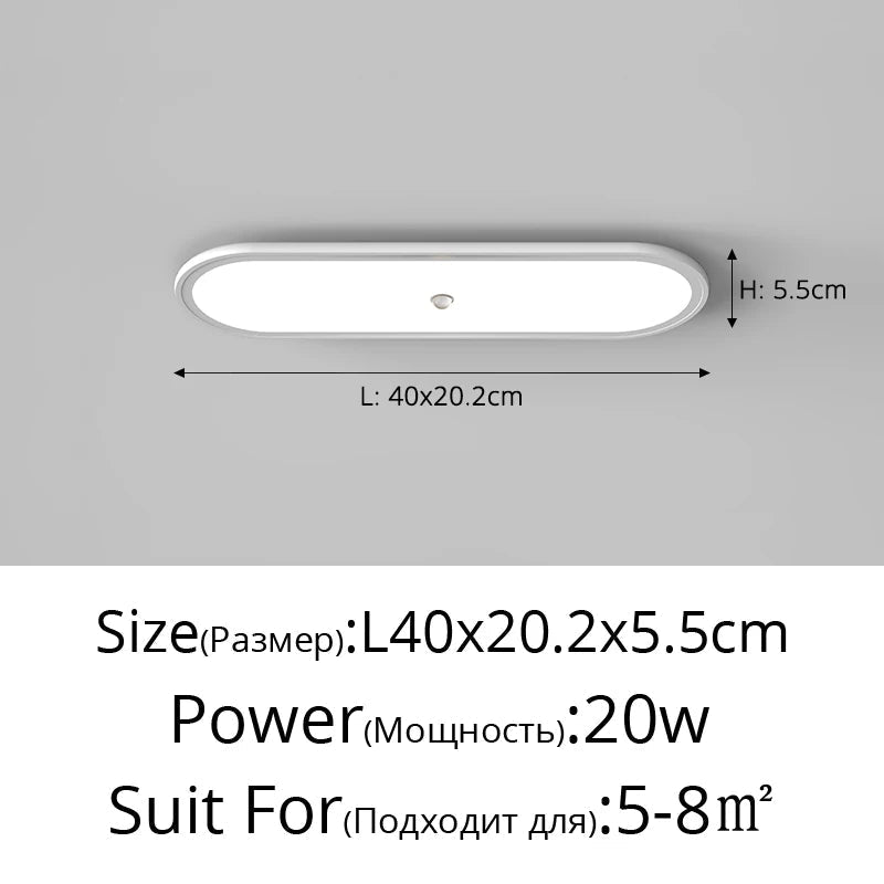 Plafonnier led ultra-mince avec capteur de corps humain Melchior Versant en Aluminium - Lignes Dessinées & Décor Raffiné