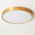 Plafonnier led ultra-mince moderne avec télécommande pour décoration maison Arsène Écho en Bois - Chaleur du Bois & Atmosphère Accueillante