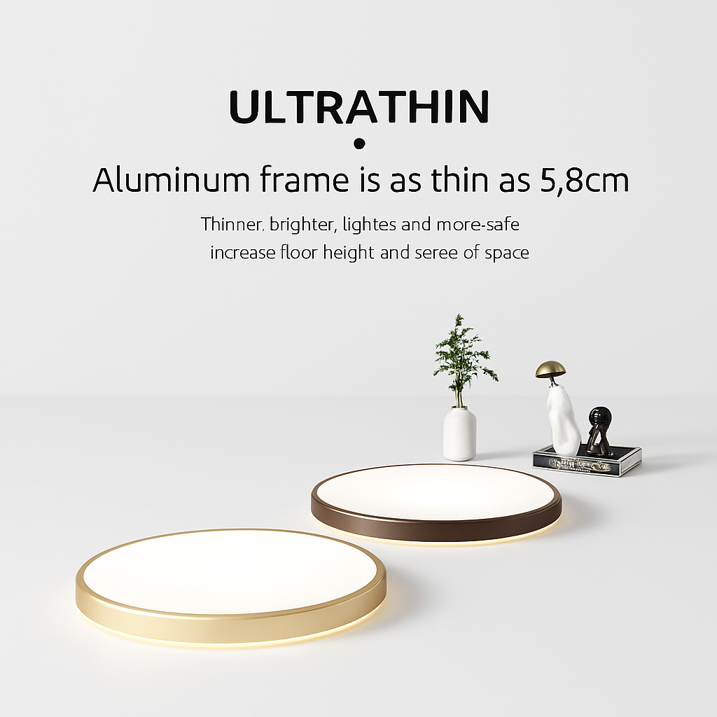 Plafonnier — LED ultra-mince moderne grain de bois décoratif