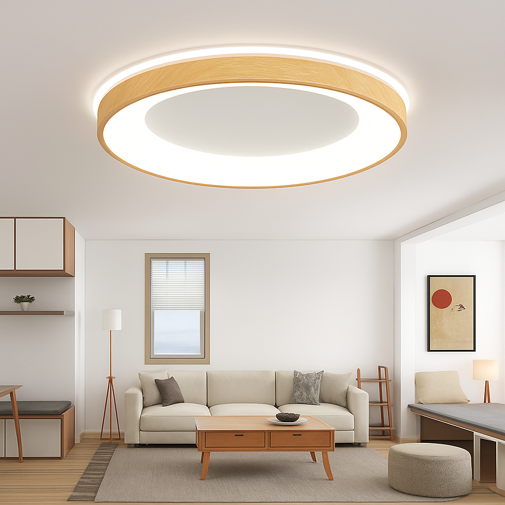 Plafonnier — LED ultra-mince moderne grain de bois décoratif
