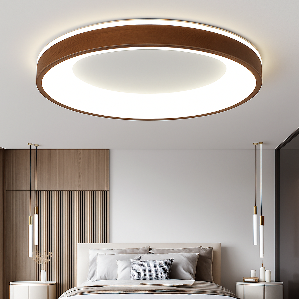 Plafonnier — LED ultra-mince moderne grain de bois décoratif